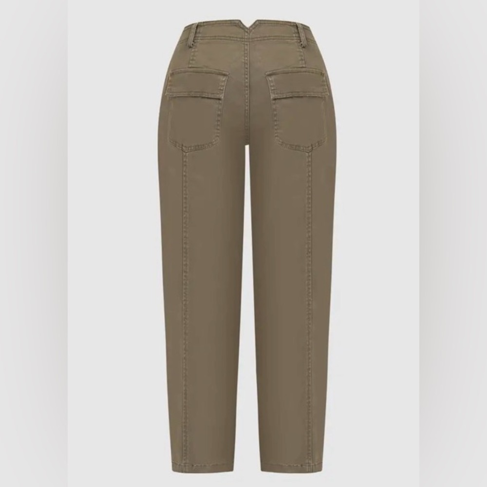 Flamingals Cropped Utility Ankle Pants in Olive - Picture 6 of 10